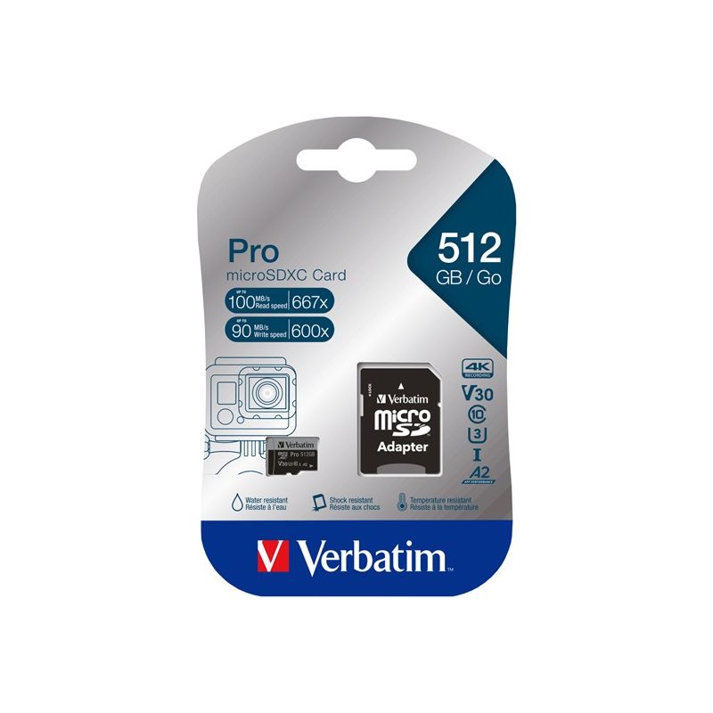 Verbatim Pro microSDXC 512GB V30 U3 - 1