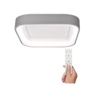 Solight LED stropní světlo čtvercové Treviso, 48W, 2880lm, stmívatelné, dálkové ovládání, šedá - WO769-G - 1