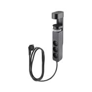 Solight 3z + USB A+C přenosné stolní zásuvky, 2m, černá, USB rychlonabíječka 20W PD - PP105C-PD20-B - 5