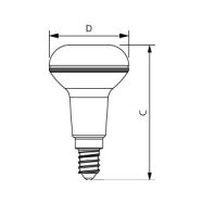 LED Reflektor R50 4,3W stmívatelná, 2700K, E14, teplá bílá - 2