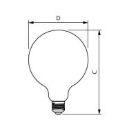 LED žárovka Philips E27 G120 Globe 5,9W/60W stmívatelná, 2700K, čirá 230V - 3