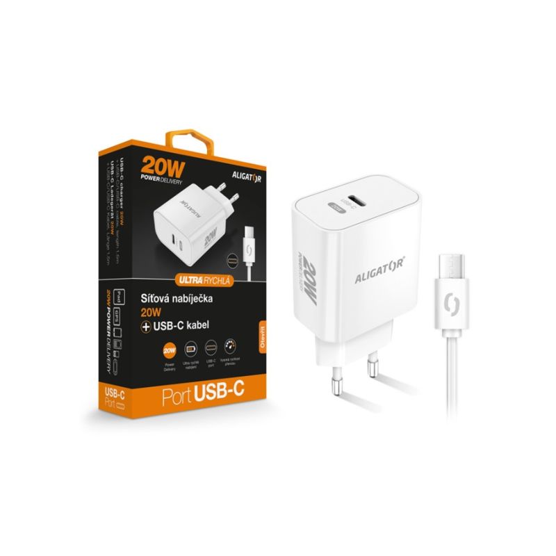 ALI CN PD 20W, USB-C kab., bílá CHPD0012 - 1